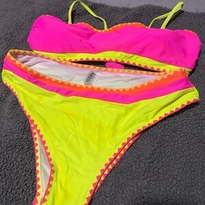 Vibrant Pink and Yellow Bikini Set